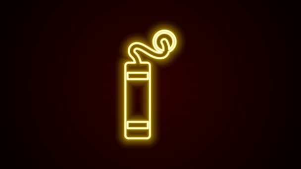 Leuchtende Leuchtschrift Detonate Dynamitbombe Stick Symbol isoliert auf schwarzem Hintergrund. Zeitbombe - Explosionsgefährdungskonzept. 4K Video Motion Grafik Animation — Stockvideo