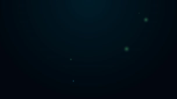 Zářící neonová čára Ikona Pickaxe izolovaná na černém pozadí. Grafická animace pohybu videa 4K — Stock video