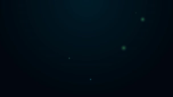Leuchtende Leuchtschrift Grubeneintrittssymbol isoliert auf schwarzem Hintergrund. 4K Video Motion Grafik Animation — Stockvideo
