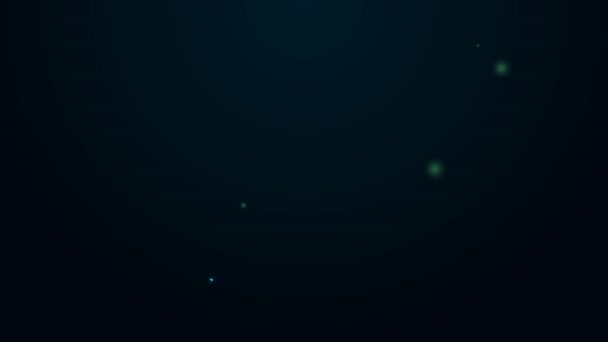 Світлова неонова лінія Конвеєрний пояс з вугільною іконою ізольований на чорному тлі. 4K Відео рух графічна анімація — стокове відео