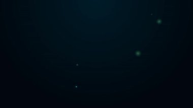 Parlayan neon hattı Gem Stone simgesi siyah arkaplanda izole edildi. Mücevher sembolü. Elmas. 4K Video hareketli grafik canlandırması