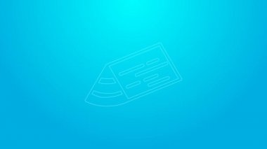 Pembe çizgi ahşap kiriş ikonu mavi arkaplanda izole edildi. Kereste kalası. 4K Video hareketli grafik canlandırması