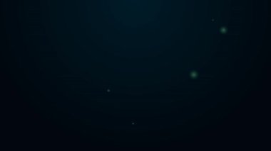 Ahşap simgesi için parlak neon hattı keski aracı siyah arkaplanda izole edildi. 4K Video hareketli grafik canlandırması