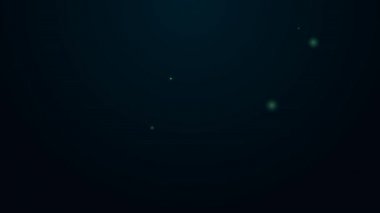 Parlayan neon hattı İşçi Kaskı simgesi siyah arkaplanda izole edildi. 4K Video hareketli grafik canlandırması