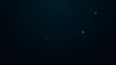 Parlayan neon çizgisi ağaç simgesi siyah arkaplanda izole edildi. Orman sembolü. 4K Video hareketli grafik canlandırması