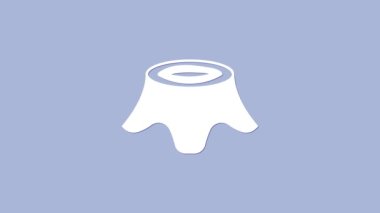 Beyaz Ağaç ağaç gövdesi simgesi mor arkaplanda izole edilmiş. 4K Video hareketli grafik canlandırması