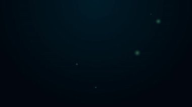 Parlayan neon çizgisi metalik tırnak simgesi siyah arkaplanda izole edilmiş. 4K Video hareketli grafik canlandırması