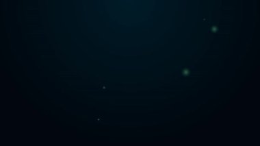 Parlayan neon çizme çizmesi simgesi siyah arkaplanda izole edildi. 4K Video hareketli grafik canlandırması