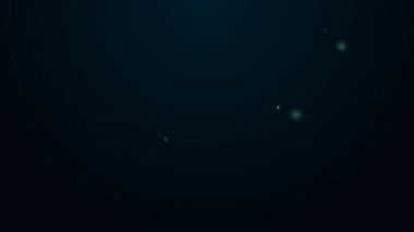 Parlayan neon çizgisi bariyer simgesi siyah arkaplanda izole edildi. İnşaat sürecinde olan yasak bölgenin sembolü. Onarım işe yarıyor. 4K Video hareketli grafik canlandırması