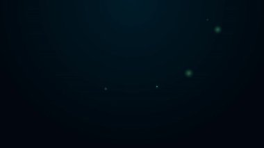 Parlayan neon hattı yangın musluğu simgesi siyah arkaplanda izole edildi. 4K Video hareketli grafik canlandırması