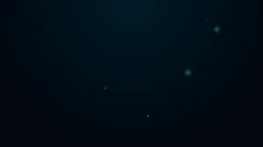 Siyah arkaplanda izole edilmiş ateş ikonundaki elektrik prizinin parlayan neon hattı. Elektrik güvenliği kavramı. Fiş prizi yanıyor. 4K Video hareketli grafik canlandırması