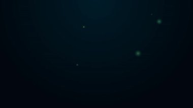 Parlayan neon hattı, siyah arkaplanda izole edilmiş bir siren ikonu. Acil durum sireni. 4K Video hareketli grafik canlandırması