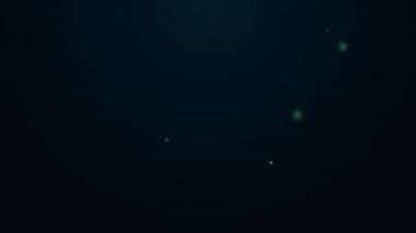 Parlayan neon hattı itfaiye aracı simgesi siyah arkaplanda izole edildi. İtfaiye. İtfaiyeciler acil durum aracı. 4K Video hareketli grafik canlandırması