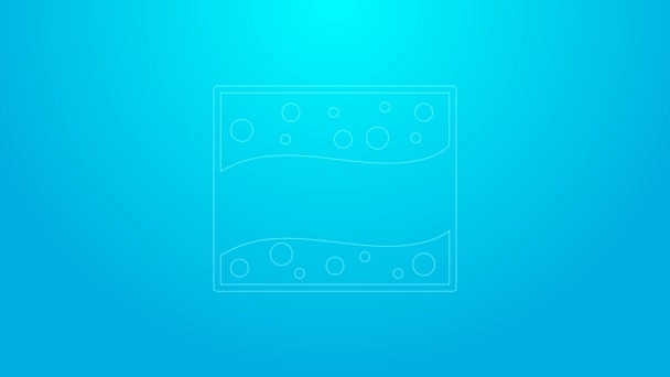 Rosa Linie Goldminen-Symbol isoliert auf blauem Hintergrund. 4K Video Motion Grafik Animation — Stockvideo
