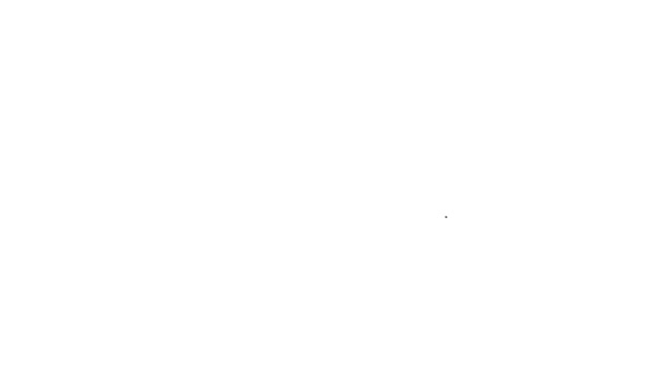Línea negra Icono de sierra de dos manos aislado sobre fondo blanco. Animación gráfica de vídeo 4K — Vídeos de Stock