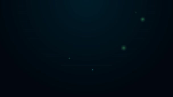 Linea neon incandescente Icona con ascia in legno isolata su sfondo nero. Ascia taglialegna. Animazione grafica 4K Video motion — Video Stock