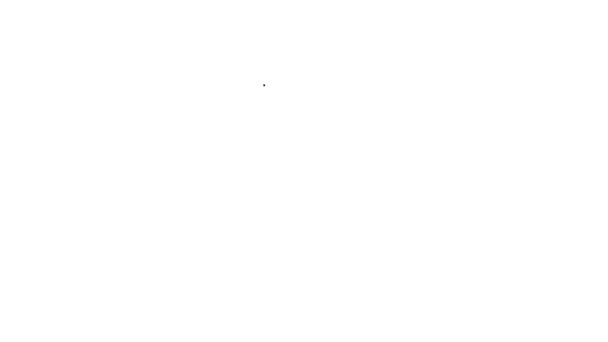 Icono de sirena Flasher de línea negra aislado sobre fondo blanco. Sirena intermitente de emergencia. Animación gráfica de vídeo 4K — Vídeo de stock