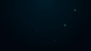 Parlayan neon hattı yanan araba simgesi siyah arkaplanda izole edildi. Araba yanıyor. Araba alev ve dumanla kaplanmış. 4K Video hareketli grafik canlandırması