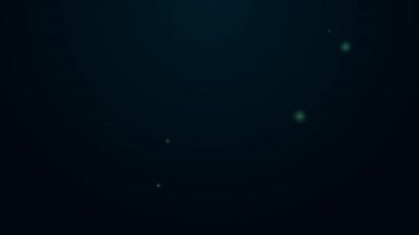 Siyah arkaplanda izole edilmiş üçgen ikonunda parlayan neon hattı alevi. Yanıcı madde için uyarı işareti. 4K Video hareketli grafik canlandırması