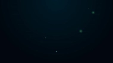 Parlayan neon hattı yangın söndürme ikonu siyah arka planda izole edildi. 4K Video hareketli grafik canlandırması