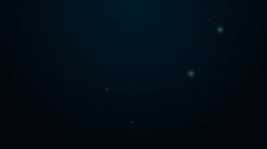 Siyah arkaplanda izole edilmiş ateş ikonu ile parlayan neon hattı yakma kibriti. Ateşle maç. Kibrit işareti. 4K Video hareketli grafik canlandırması