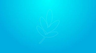 Pembe çizgi film ödülü ikonu mavi arkaplanda izole edilmiş. Akademi ödülü ikonu. Filmler ve sinema sembolü. 4K Video hareketli grafik canlandırması