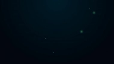 Parlayan neon hattı sinema bileti simgesi siyah arkaplanda izole edildi. 4K Video hareketli grafik canlandırması