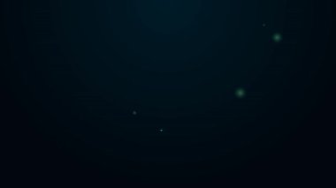 Parlayan neon hattı mikrofon simgesi siyah arkaplanda izole edildi. Radyodaki mikrofondan. Sözcü işareti. 4K Video hareketli grafik canlandırması