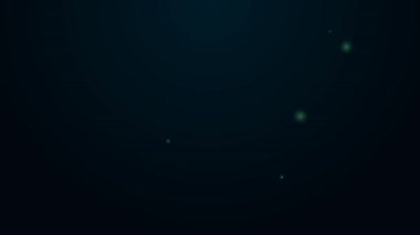 Parlayan neon hattı bariyer simgesi siyah arkaplanda izole edildi. VIP etkinliği, lüks kutlama. Ünlüler partisi girişi. 4K Video hareketli grafik canlandırması