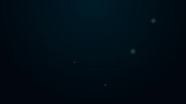 Siyah arkaplanda ekran simgesi olan parlak neon hattı sinema salonu. 4K Video hareketli grafik canlandırması