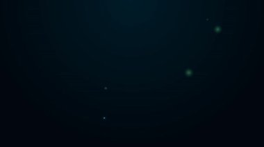 Parlayan neon hattı Görüntü simgesi siyah arkaplanda izole edildi. Film şeridi tabelası. 4K Video hareketli grafik canlandırması