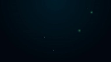 Parlayan neon hattı Kanada akçaağaç yaprağı ikonu siyah arkaplanda izole edildi. Kanada sembolü akçaağaç yaprağı. 4K Video hareketli grafik canlandırması