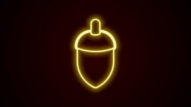 Parlayan neon çizgisi simgesi siyah arkaplanda izole edildi. 4K Video hareketli grafik canlandırması