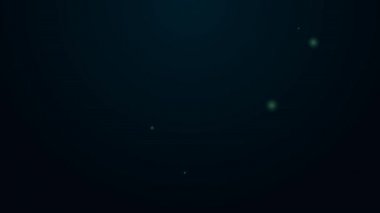 Parlayan neon çizgisi simgesi siyah arkaplanda izole edildi. 4K Video hareketli grafik canlandırması