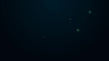 Parlayan neon hattı Ayı başı simgesi siyah arkaplanda izole edildi. 4K Video hareketli grafik canlandırması