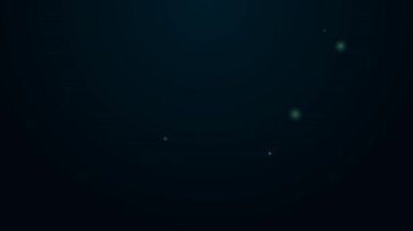 Siyah arka planda izole edilmiş kıvırma sporu ikonu için parlayan neon çizgisi Stone. Spor malzemeleri. 4K Video hareketli grafik canlandırması