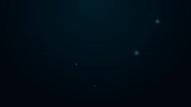 Parlayan neon hattı Kanada akçaağaç yaprağı ikonu siyah arkaplanda izole edildi. Kanada sembolü akçaağaç yaprağı. 4K Video hareketli grafik canlandırması