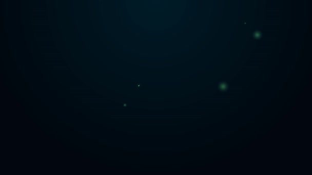 Icono de entrada de cine en línea de neón brillante aislado sobre fondo negro. Animación gráfica de vídeo 4K — Vídeo de stock