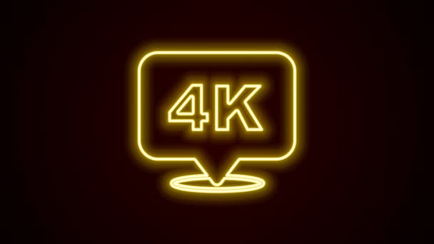 Leuchtendes Neon Line 4k Ultra HD Symbol isoliert auf schwarzem Hintergrund. 4K Video Motion Grafik Animation — Stockvideo