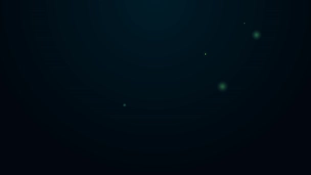 Leuchtende Neon-Linie Hirschgeweih Symbol isoliert auf schwarzem Hintergrund. Jagdtrophäe an Wand. 4K Video Motion Grafik Animation — Stockvideo