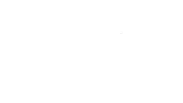 Linha preta Ícone de chifres de veado isolado no fundo branco. Troféu de caça na parede. Animação gráfica em movimento de vídeo 4K — Vídeo de Stock
