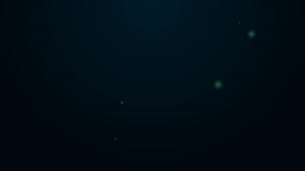 Gloeiende neon lijn Paddle icoon geïsoleerd op zwarte achtergrond. Peddelboot roeispanen. 4K Video motion grafische animatie — Stockvideo