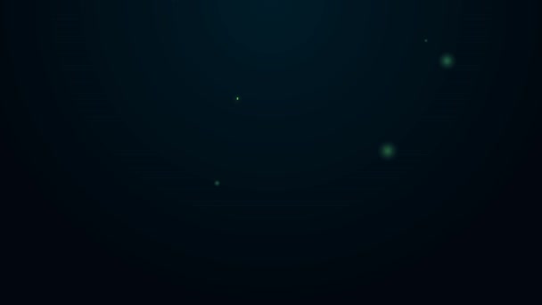 Linha de néon brilhante ícone pólo totem canadense isolado no fundo preto. Animação gráfica em movimento de vídeo 4K — Vídeo de Stock