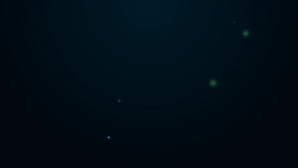 发光的霓虹灯线蒙特利尔生物圈图标孤立在黑色背景。4K视频运动图形动画 — 图库视频影像