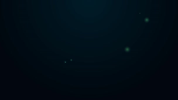 Linha de néon brilhante ícone chapéu de gorro isolado no fundo preto. Animação gráfica em movimento de vídeo 4K — Vídeo de Stock