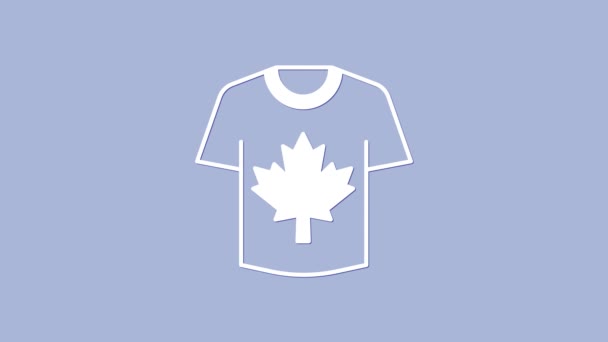 White Hockey jersey icoon geïsoleerd op paarse achtergrond. 4K Video motion grafische animatie — Stockvideo