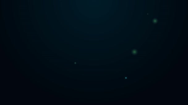 Leuchtende Iglu-Ikone aus Neon isoliert auf schwarzem Hintergrund. Schneeheim, kuppelförmige Eskimohütte, aus Blöcken gebaut. 4K Video Motion Grafik Animation — Stockvideo