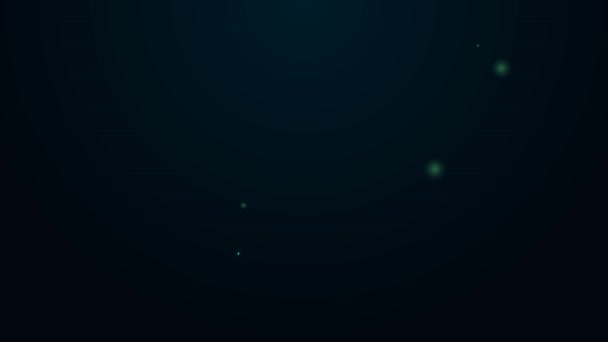 Linha de néon brilhante ícone de pegada de pata de urso isolado no fundo preto. Animação gráfica em movimento de vídeo 4K — Vídeo de Stock