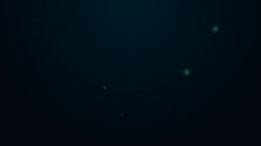 Siyah zemin üzerinde iksir ikonu olan parlak neon hattı şişesi. Sihirli iksirli matara. Mutlu Cadılar Bayramı Partisi. 4K Video hareketli grafik canlandırması