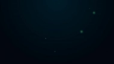 Siyah zemin üzerinde iksir ikonu olan parlak neon hattı şişesi. Sihirli iksirli matara. Mutlu Cadılar Bayramı Partisi. 4K Video hareketli grafik canlandırması